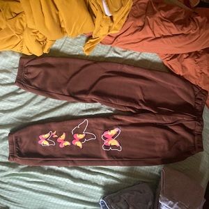 brown sweatpants